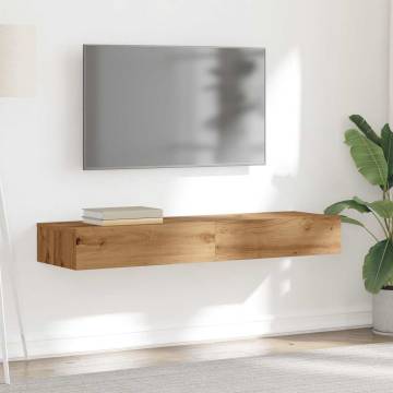 Stylish TV Cabinets with LED Lights - Artisan Oak (2 pcs)