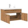  2 Piece Bathroom Furniture Set Artisan Oak Engineered Wood Colour artisan oak Size 80 x 38.5 x 46 cm Model without faucet Number of 1 