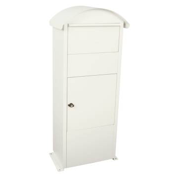 V-Part Victorian White Parcel Mailbox | Secure & Stylish Design