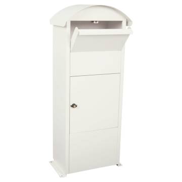 V-Part Victorian White Parcel Mailbox | Secure & Stylish Design