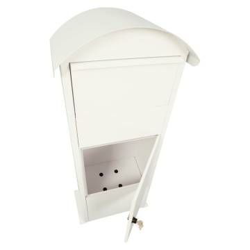 V-Part Victorian White Parcel Mailbox | Secure & Stylish Design