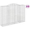 Arched Gabion Baskets - 9 pcs Galvanised Iron | HipoMarket