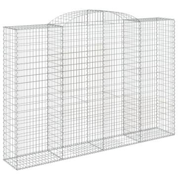 Arched Gabion Baskets - 9 pcs Galvanised Iron | HipoMarket