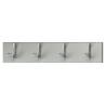 Stylish V-Part Coat Rack with 4 Hooks - Silver