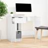 Desk High Gloss White 100x50x75 cm Engineered Wood Colour high gloss white 