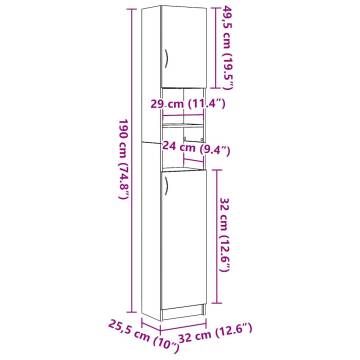 Bathroom Cabinet Artisan Oak - Durable Engineered Wood