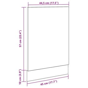 Concrete Grey Dishwasher Panel - 45x3x67 cm | Hipo Market