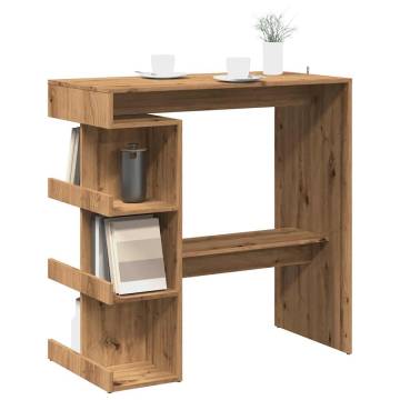 Bar Table with Storage Rack - Artisan Oak 100x50x101.5 cm