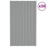 Galvanised Steel Roof Panels - 36 pcs Grey 80x45 cm | HipoMarket