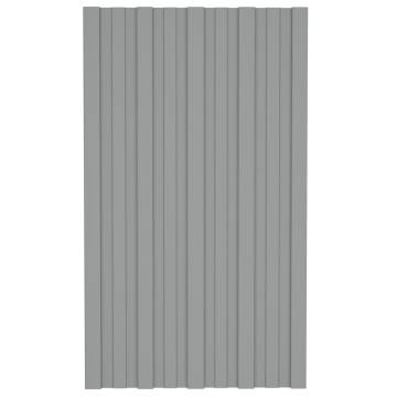 Galvanised Steel Roof Panels - 36 pcs Grey 80x45 cm | HipoMarket