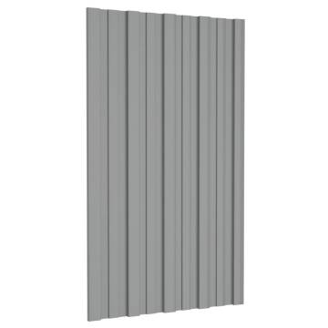 Galvanised Steel Roof Panels - 36 pcs Grey 80x45 cm | HipoMarket