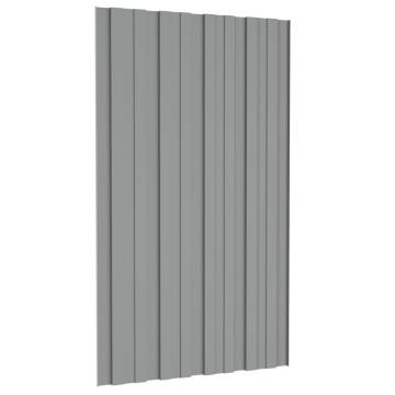 Galvanised Steel Roof Panels - 36 pcs Grey 80x45 cm | HipoMarket