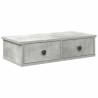 Wall Shelf with Drawers - Concrete Grey - 60x25x15 cm