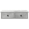 Wall Shelf with Drawers - Concrete Grey - 60x25x15 cm