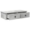 Wall Shelf with Drawers - Concrete Grey - 60x25x15 cm