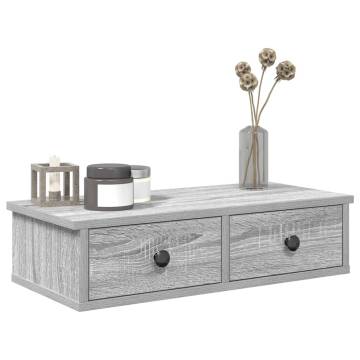 Wall Shelf with Drawers Grey Sonoma - Durable & Stylish Storage