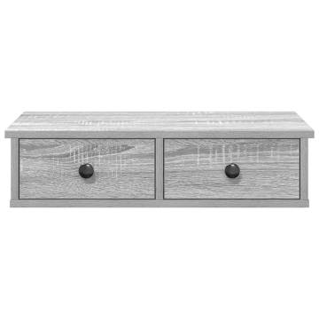 Wall Shelf with Drawers Grey Sonoma - Durable & Stylish Storage