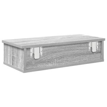 Wall Shelf with Drawers Grey Sonoma - Durable & Stylish Storage