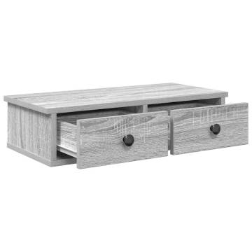 Wall Shelf with Drawers Grey Sonoma - Durable & Stylish Storage