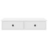 Wall Shelf with Drawers | Durable White Engineered Wood 80x31x17 cm