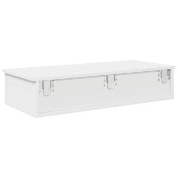 Wall Shelf with Drawers | Durable White Engineered Wood 80x31x17 cm