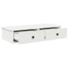 Wall Shelf with Drawers | Durable White Engineered Wood 80x31x17 cm