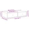 Wall Shelf with Drawers | Durable White Engineered Wood 80x31x17 cm