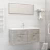 2 Piece Bathroom Furniture Set Concrete Grey Engineered Wood Colour concrete grey Number of 1 Number of Pieces 