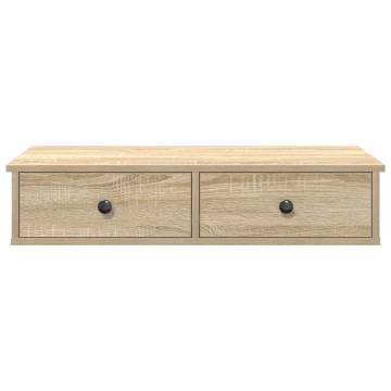 Wall Shelf with Drawers - Sonoma Oak 80x31x17 cm | HipoMarket