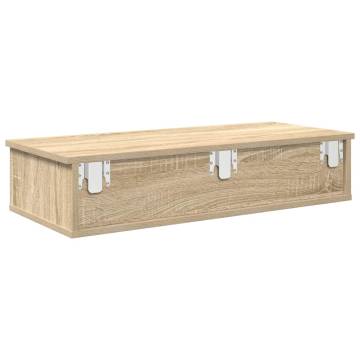 Wall Shelf with Drawers - Sonoma Oak 80x31x17 cm | HipoMarket