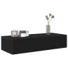 Wall Shelf with Drawers Black - Stylish & Practical Storage Solution