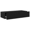 Wall Shelf with Drawers Black - Stylish & Practical Storage Solution