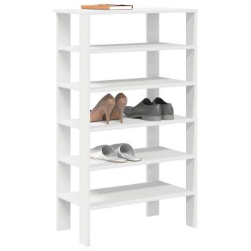 Elegant White Shoe Rack - 61x32x105 cm - Engineered Wood