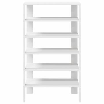 Elegant White Shoe Rack - 61x32x105 cm - Engineered Wood