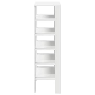 Elegant White Shoe Rack - 61x32x105 cm - Engineered Wood