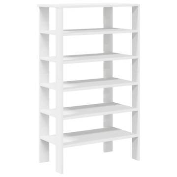 Elegant White Shoe Rack - 61x32x105 cm - Engineered Wood