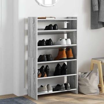 Stylish Grey Sonoma Shoe Rack - Engineered Wood 60x25x100 cm