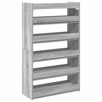 Stylish Grey Sonoma Shoe Rack - Engineered Wood 60x25x100 cm