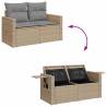 7 Piece Beige Garden Sofa Set with Cushions | Hipomarket