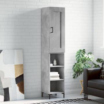 Elegant Concrete Grey Highboard - Stylish Storage Solution