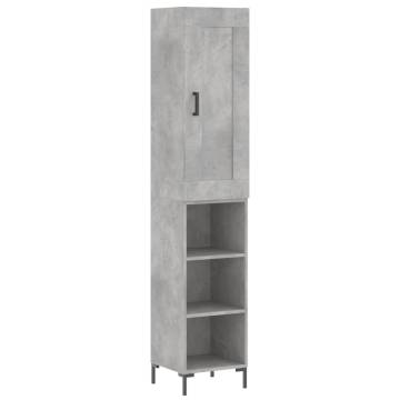 Elegant Concrete Grey Highboard - Stylish Storage Solution