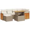 8 Piece Garden Sofa Set with Cushions - Beige Poly Rattan