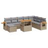 7 Piece Garden Sofa Set with Cushions | Beige Poly Rattan