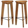 Rustic Bar Stools 2 pcs | Solid Acacia Wood - Hipo Market