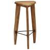 Rustic Bar Stools 2 pcs | Solid Acacia Wood - Hipo Market