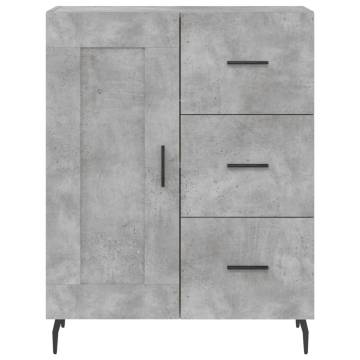 Stylish Highboard in Concrete Grey - 69.5x34x180 cm