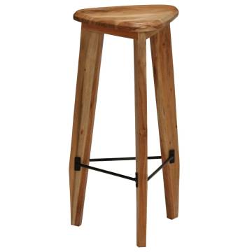 Rustic Bar Stools 2 pcs | Solid Acacia Wood - Hipo Market