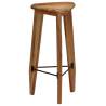 Rustic Bar Stools 2 pcs | Solid Acacia Wood - Hipo Market