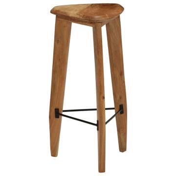 Rustic Bar Stools 2 pcs | Solid Acacia Wood - Hipo Market