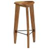 Rustic Bar Stools 2 pcs | Solid Acacia Wood - Hipo Market